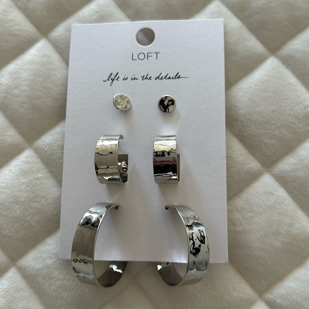 Loft hoop earring set, brand new never worn
